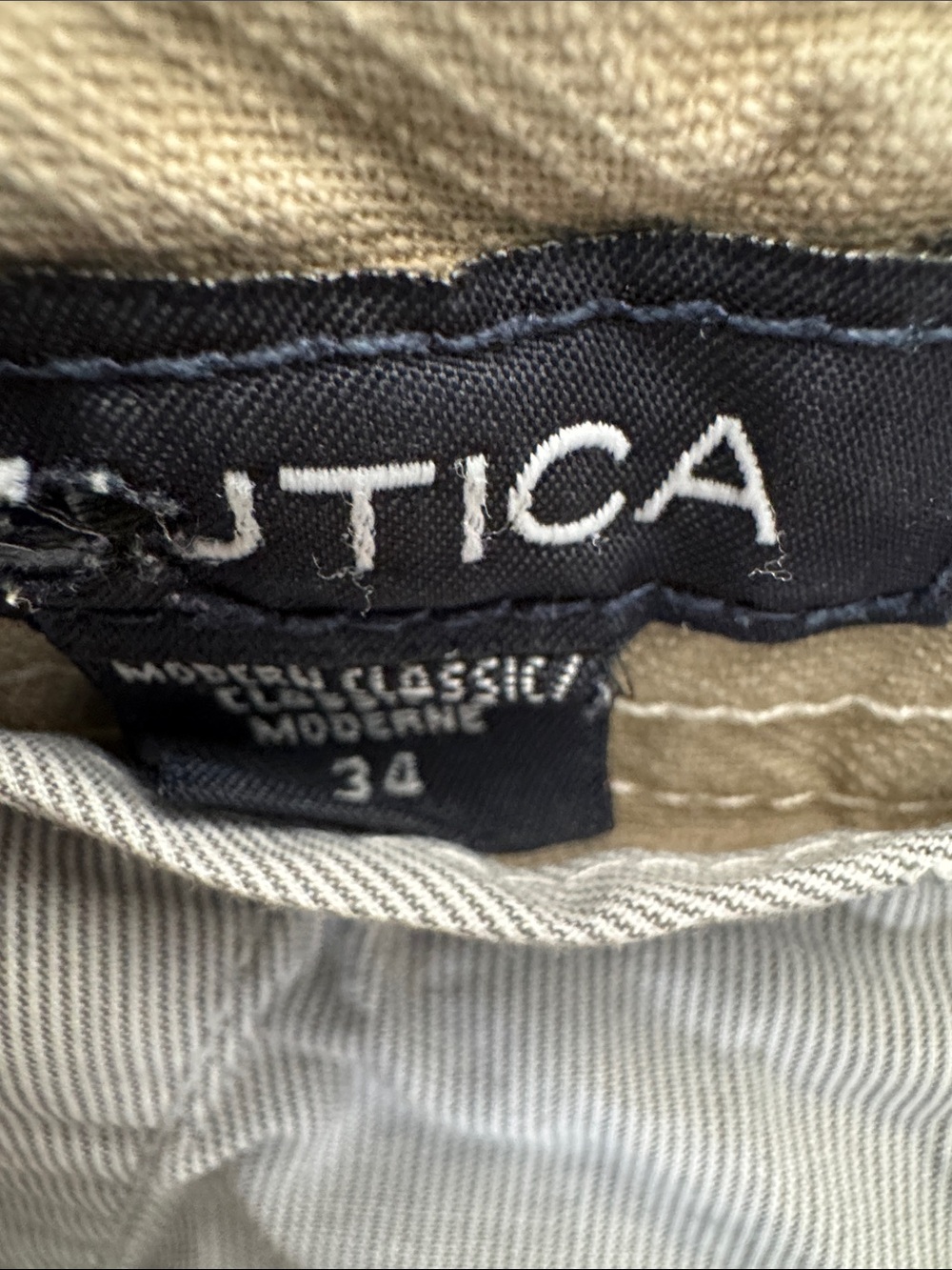 Nautica Men's Light Cream Flat Front Chino Shorts